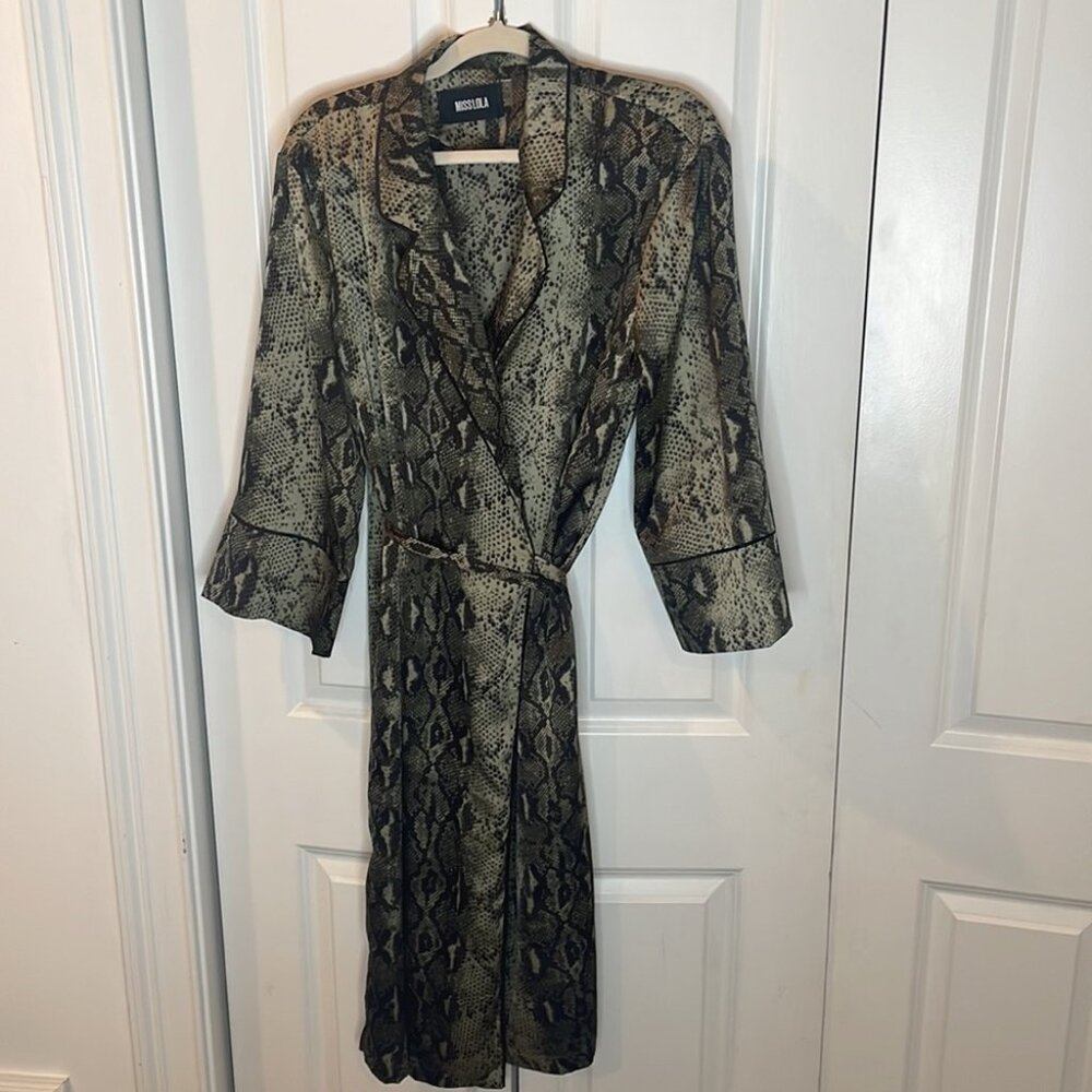 Miss Lola Snake Skin Print Wrap Dress